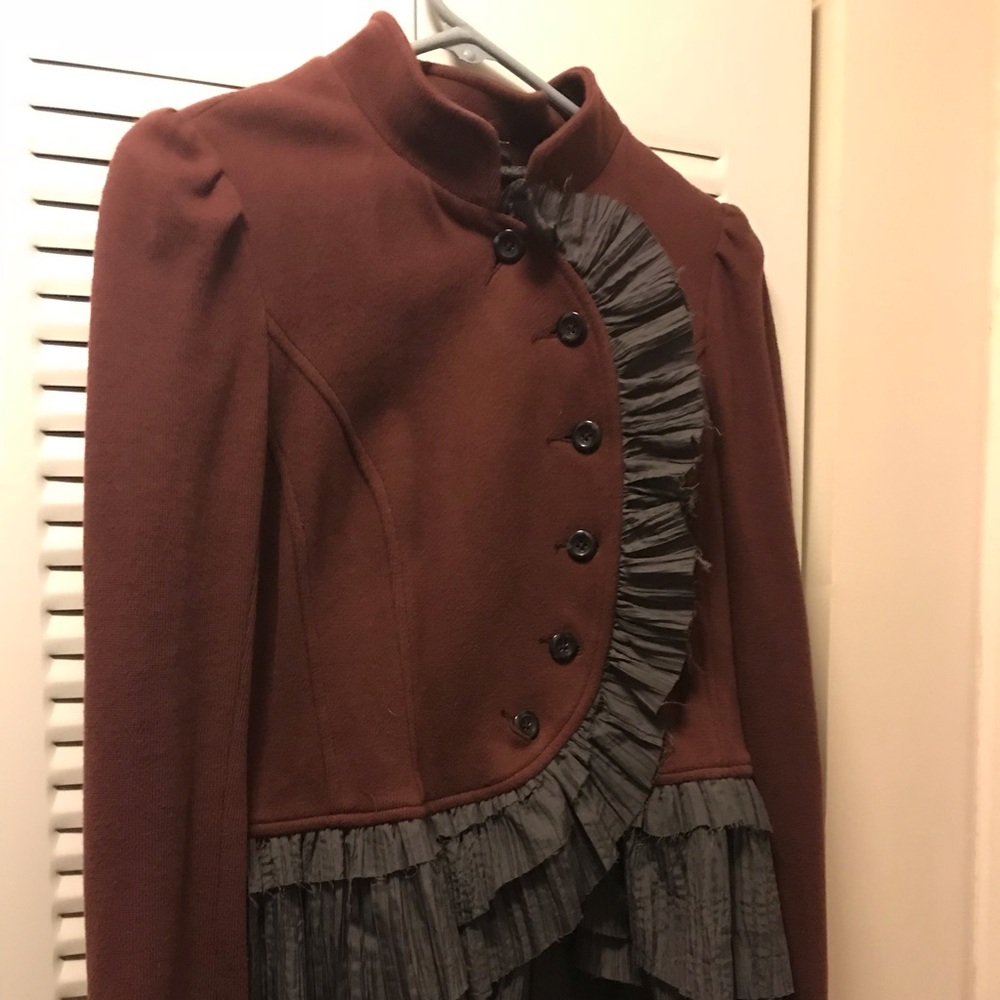 Free People Burgundy knit jacket NWOT size10